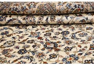 Tappeto Kashan Floreale Avorio Blu Scuro 305x395 Cm