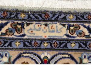Tappeto Kashan Medaglione Floreale Verde Menta Blu Notte 300x427 Cm