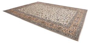 Tappeto Kashan Floreale Avorio Blu Cobalto 305x410 Cm