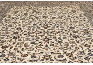 Tappeto Kashan Floreale Avorio Blu Scuro 305x395 Cm