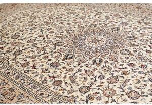 Tappeto Kashan Medaglione Floreale Avorio Blu Scuro 300x400 Cm