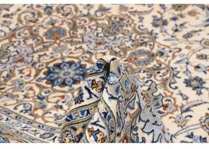 Tappeto Kashan Medaglione Floreale Avorio Blu 310x400 Cm