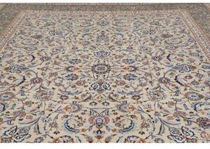 Tappeto Kashan Floreale Avorio Verde Salvia 313x400 Cm