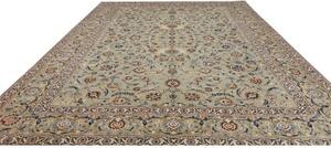 Tappeto Kashan Floreale Verde Chiaro Azzurro 312x412 Cm