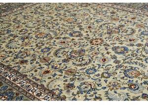 Tappeto Kashan Floreale Verde Chiaro Blu Cobalto 293x400 Cm