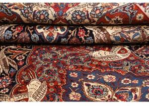 Tappeto Kashamr Zirkhaki Medaglione Floreale Blu Notte Rosso Mattone 307x398 Cm