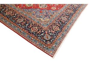 Tappeto Sarough Medaglione Floreale Rosso Blu 298x408 Cm