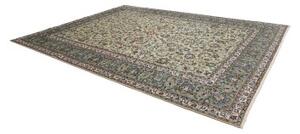 Tappeto Kashan Floreale Verde Chiaro Blu Cobalto 293x400 Cm