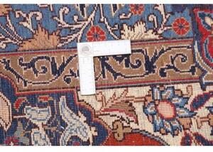 Tappeto Kashamr Zirkhaki Medaglione Floreale Blu Notte Rosso Mattone 307x398 Cm