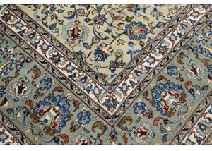 Tappeto Kashan Floreale Verde Chiaro Blu Cobalto 293x400 Cm