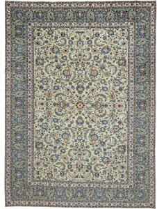 Tappeto Kashan Floreale Verde Chiaro Blu Cobalto 293x400 Cm