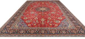 Tappeto Sarough Medaglione Floreale Rosso Blu 298x408 Cm