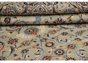 Tappeto Kashan Floreale Verde Chiaro Azzurro 312x412 Cm