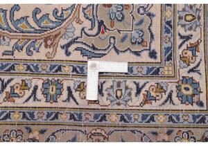 Tappeto Kashan Medaglione Floreale Avorio Blu 310x400 Cm