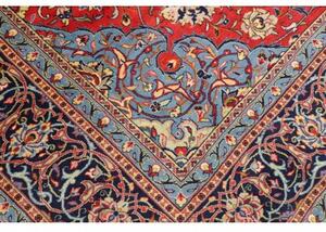 Tappeto Sarough Medaglione Floreale Rosso Blu 298x408 Cm