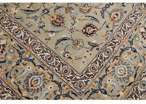 Tappeto Kashan Floreale Verde Chiaro Azzurro 312x412 Cm