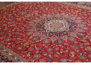 Tappeto Ardakan Medaglione Floreale Rosso Blu Scuro 295x415 Cm
