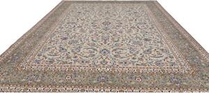 Tappeto Kashan Floreale Avorio Verde Salvia 313x400 Cm