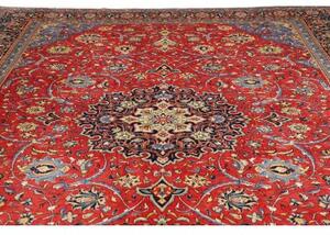 Tappeto Sarough Medaglione Floreale Rosso Blu 298x408 Cm