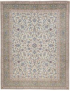 Tappeto Kashan Floreale Avorio Verde Salvia 313x400 Cm