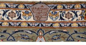 Tappeto Kashan Floreale Avorio Verde Salvia 313x400 Cm
