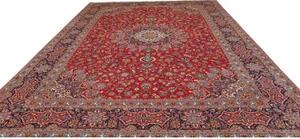 Tappeto Ardakan Medaglione Floreale Rosso Blu Scuro 295x415 Cm