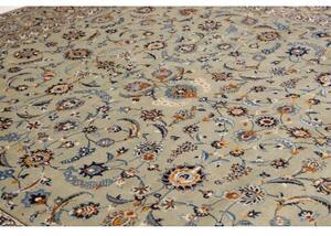 Tappeto Kashan Floreale Verde Chiaro Azzurro 312x412 Cm