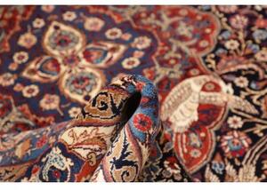 Tappeto Kashamr Zirkhaki Medaglione Floreale Blu Notte Rosso Mattone 307x398 Cm