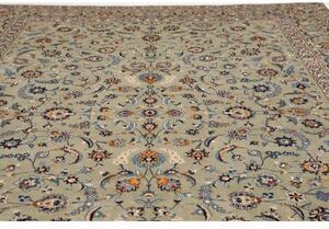 Tappeto Kashan Floreale Verde Chiaro Azzurro 312x412 Cm