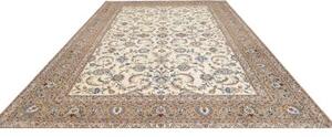 Tappeto Kashan Floreale Avorio Blu 267x365 Cm
