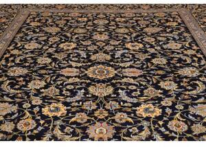 Tappeto Kashan Floreale Blu Notte Avorio 310x415 Cm