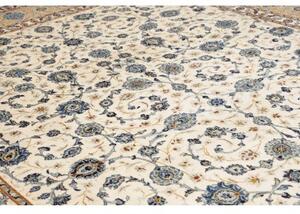 Tappeto Kashan Floreale Avorio Blu 325x440 Cm