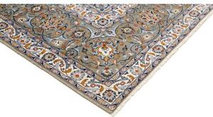 Tappeto Kashan Medaglione Floreale Beige Verde Salvia 285x362 Cm
