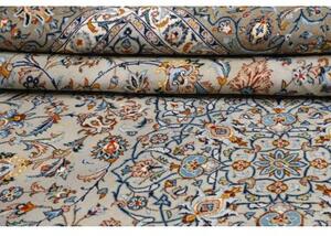 Tappeto Kashan Medaglione Floreale Beige Verde Salvia 285x362 Cm
