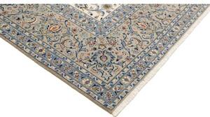 Tappeto Kashan Floreale Avorio Blu 308x410 Cm