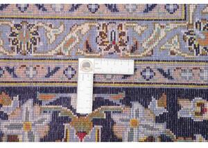 Tappeto Kashan Medaglione Floreale Blu Scuro Celeste 260x382 Cm