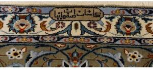 Tappeto Kashan Medaglione Floreale Beige Verde Salvia 285x362 Cm