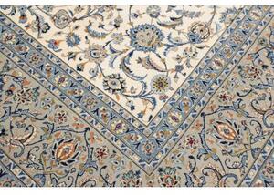 Tappeto Kashan Floreale Avorio Blu 308x410 Cm