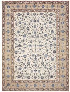 Tappeto Kashan Floreale Avorio Blu 325x440 Cm