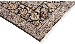 Tappeto Kashan Medaglione Floreale Blu Scuro Celeste 260x382 Cm