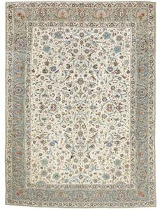 Tappeto Kashan Floreale Avorio Verde Salvia 285x395 Cm