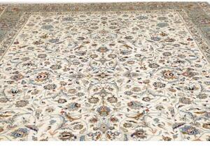Tappeto Kashan Floreale Avorio Verde Salvia 285x395 Cm