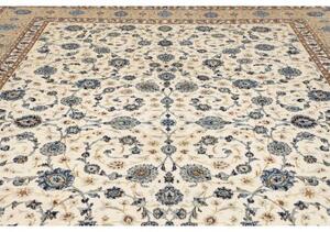 Tappeto Kashan Floreale Avorio Blu 325x440 Cm