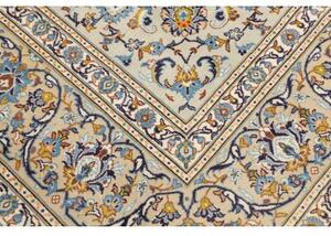 Tappeto Kashan Floreale Avorio Blu 296x395 Cm