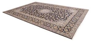 Tappeto Kashan Medaglione Floreale Blu Scuro Celeste 260x382 Cm