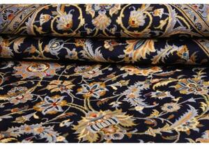 Tappeto Kashan Floreale Blu Notte Avorio 310x415 Cm