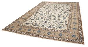 Tappeto Kashan Floreale Avorio Blu 325x440 Cm
