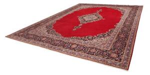 Tappeto Kashan Fine Medaglione Floreale Rosso Blu Scuro 330x420 Cm