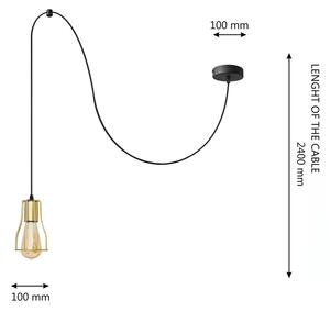Lampadario a sospensione con filo TUBE LONG 1xE27/15W/230V nero/oro