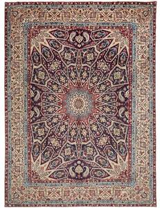 Tappeto Kashan Stilizzato Blu Notte Avorio 310x410 Cm